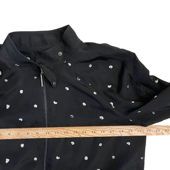 Kensie Light Satin Bomber Jacket Black Lined Stand-Up Collar Zipper Women's M - Picture 7 of 9